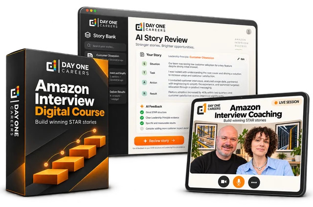 Amazon Interview Digital Course, Amazon AI Story Review and Amazon Interview Coaching together in the Preparation System